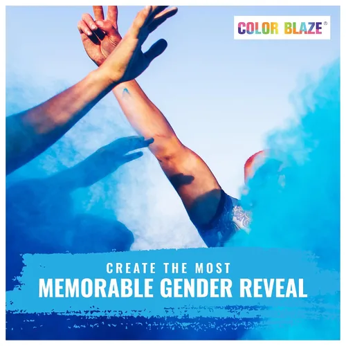 Miniatura 3 de Color Blaze Paquetes de polvo de color para revelación del género del bebé, 2.65 oz cada uno, 10 paquetes de polvo de color azul para niños
