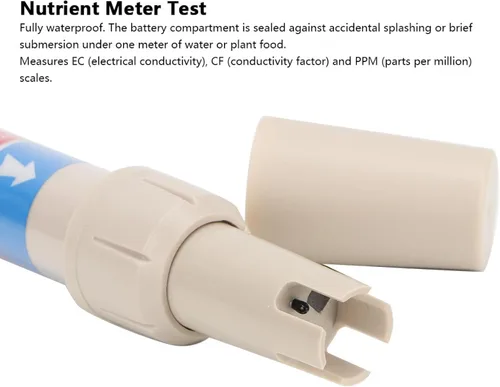 Miniatura 7 de Varita de porra de nutrientes, lectores hidropónicos PPM, prueba de medidor de nutrientes impermeable Nutra Wand Truncheon Hydroponic EC/PPM/CF
