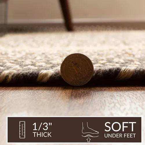 Miniatura 4 de Super Area Rugs Alfombras Trenzadas 3X5 Alfombra de Cocina Estilo Granja - Alfombra Trenzada Ridgewood para Sala de Estar - Reversible - Terciopelo