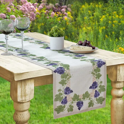Miniatura 11 de Home Bargains Plus Mantel redondo de tela, 70 pulgadas, vino burdeos provenzal, para interiores y exteriores, resistente a las manchas y al agua