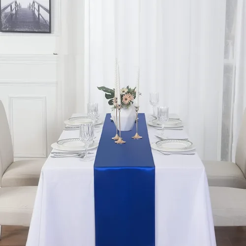 Miniatura 2 de Paquete de 12 caminos de mesa de satén, 12 x 108 pulgadas para fiestas, bodas, cumpleaños, banquetes, compromisos de graduación, Navidad, decoración