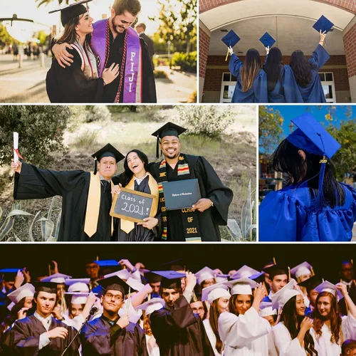 Miniatura 7 de SAMDEEMI Juego de bata de graduación mate unisex para adultos, con borlas, para escuela secundaria y licenciatura, 10