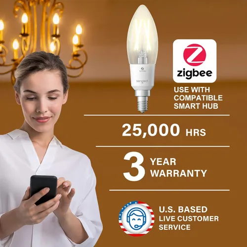Miniatura 2 de Sengled Zigbee - Bombillas inteligentes, requiere concentrador inteligente, funciona con SmartThings y Echo con hub integrado, control de voz