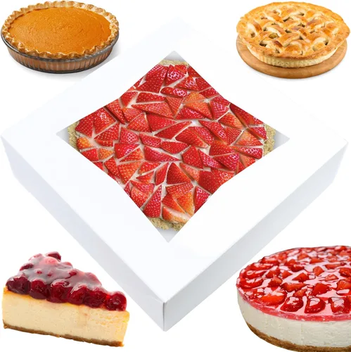 Miniatura 6 de BAKELUV Cajas para pasteles de 10 x 10 x 2.5 pulgadas Marrón/25 piezas/Auto-Popup