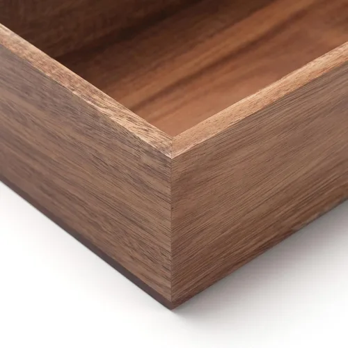 Miniatura 3 de Servilletero de madera cuadrado, soporte plano para servilletas, bandeja de madera para servilletas de almuerzo para cocina y baño