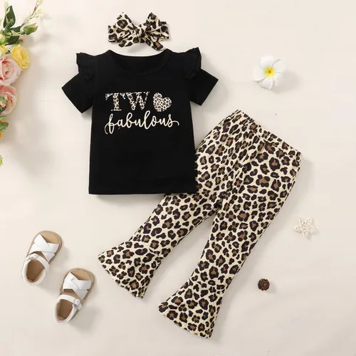 Miniatura 3 de Traje de bebé niña de 2 cumpleaños para niña de 2 años de edad, ropa de leopardo