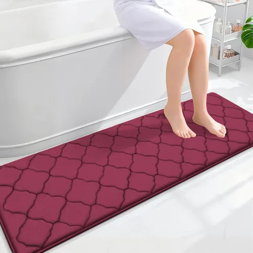 Miniatura 81 de OLANLY Alfombra de Baño de Espuma Viscoelástica de 24 x 16 pulgadas, Ultra Suave y Absorbente, Alfombras de Baño Antideslizantes, Cómodas, Lavables