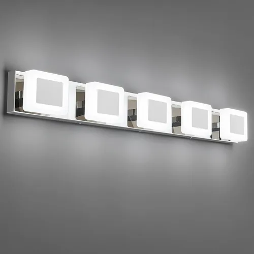 Miniatura 9 de 6 luces LED de baño sobre espejo negro acrílico moderno luces de tocador regulables luz de pared baño tocador accesorios