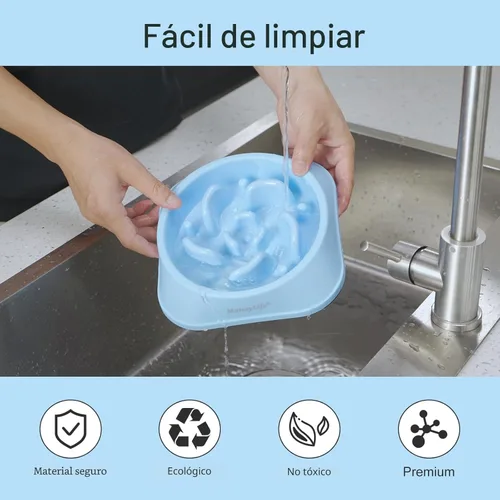 Miniatura 7 de MateeyLife Cuencos de alimentación lenta para perros, 2 unidades, cuencos rompecabezas antiasfixia para comida de perros, alimentación interactiva