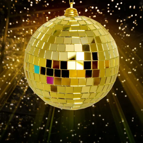 Miniatura 5 de 2 Piezas de Bolas de Espejo de Discoteca Bolas Colgantes para Efecto de Luz de DJ de Discoteca de los 50s 60s 70s Fiesta Decoración del Hogar