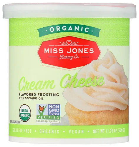 Miniatura 9 de Miss Jones Baking Crema de mantequilla orgánica para hornear, perfecta para glaseado y decoración, vegana: Queso crema (Paquete de 6)