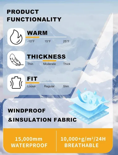 Miniatura 6 de Chaquetas de esquí para hombre, abrigos de snowboard para mujer, chaqueta impermeable para deportes de invierno, resistente al viento, cálida