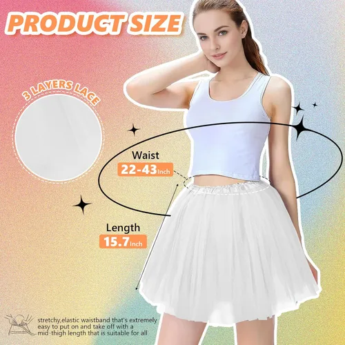 Miniatura 2 de Tutús para mujeres adultas, faldas de tul tutú para mujeres, disfraces para mujeres, 3 capas, faldas tutú para niñas, adolescentes, Halloween, correr