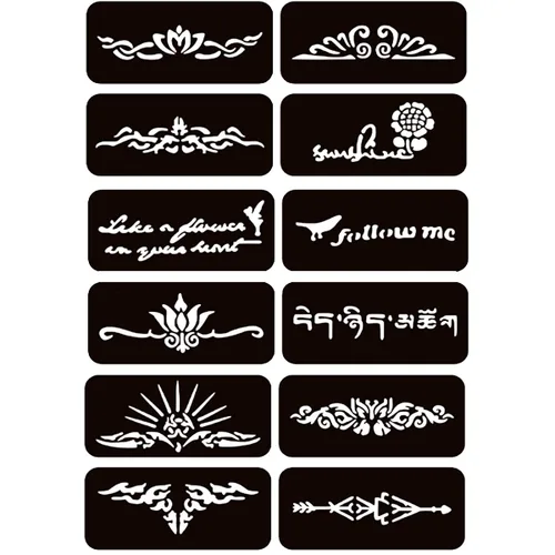 Miniatura 6 de Moricher kit de tatuajes de alheña, kits de tatuajes temporales, 5 conos, 96 plantillas, regalos para arte DIY, fiesta