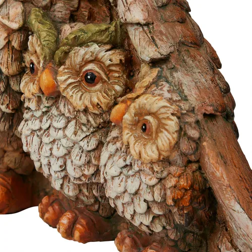 Miniatura 11 de Alpine Corporation QFC366HH - Estatua de jardín de búho para interiores y exteriores, estatua de la familia de búho amoroso, 11 pulgadas de alto