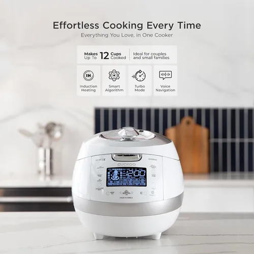 Miniatura 2 de CUCKOO Arrocera de alta presión de 6 tazas sin cocer / 12 tazas cocidas con tecnología de calentamiento por inducción, arrocera versátil con 16