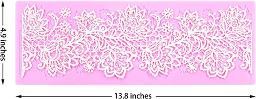 Miniatura 3 de Moldes de fondant de encaje en relieve, tapete de encaje de flores de múltiples círculos, herramienta de decoración de pasteles de boda, molde