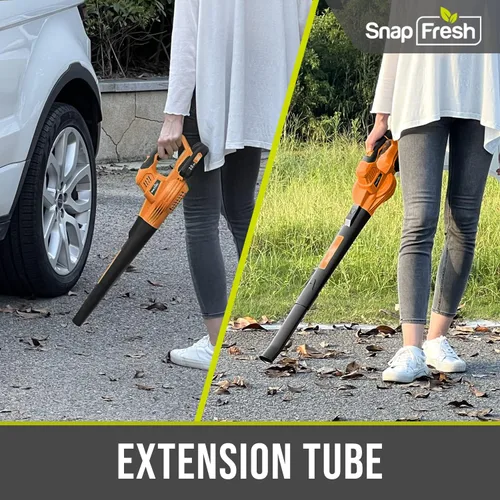Miniatura 6 de SnapFresh Soplador de hojas inalámbrico Soplador eléctrico de hojas de 20 V con batería de 2.0 Ah y cargador Soplador de hojas ligero de 2