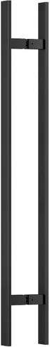 Miniatura 13 de Ranbo Manija de puerta estilo escalera de 36 pulgadas, CTC de 29.921 in, acero inoxidable 304 de 0.047 in de grosor, se adapta a puertas de vidrio