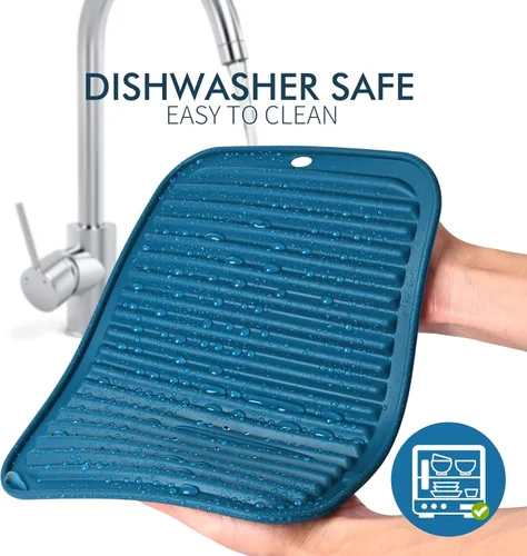 Miniatura 4 de HOTEC Salvamanteles de silicona sin BPA para ollas y sartenes calientes, resistente al calor de 446 ℉ para encimera de cocina, tapete de secado