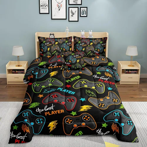 Miniatura 2 de ROWADALO Juego de Ropa de Cama Gaming de 5 Piezas para Niños Gamer Juego de Edredón Tamaño Twin, Edredón de Control de Juego para Niños Kids 5