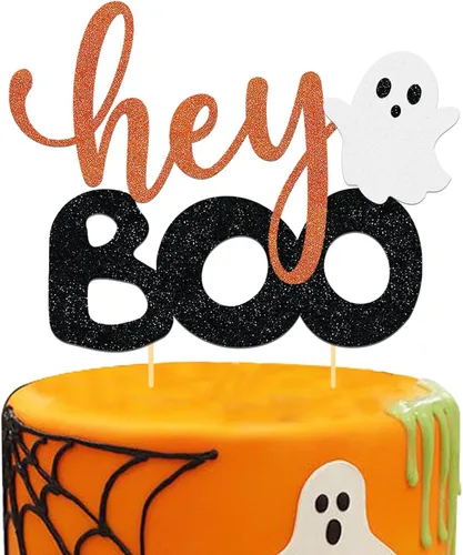 Miniatura 8 de 24 piezas de adornos de Halloween para cupcakes fantasmas, palillos de revelación de género para niños y niñas, adornos para tartas rosas y azules