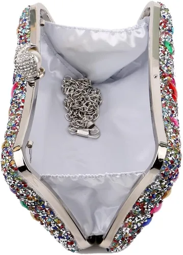 Miniatura 4 de Pifelife Bolsos de noche multicolor del embrague de la noche de las mujeres del Rhinestone del diamante, bolso multi de las señoras del embrague