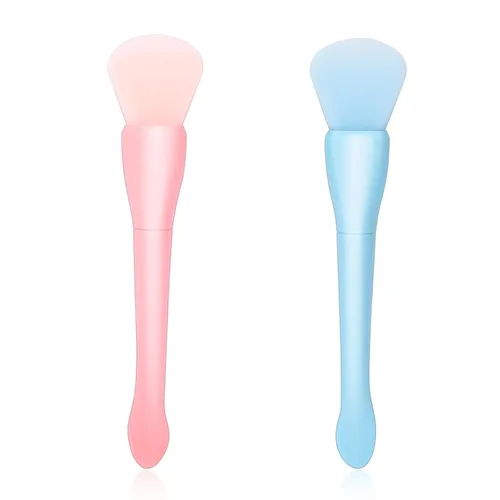 Aplicador de máscara facial de silicona, 2 piezas de cepillo suave para el cuidado de la piel, humectantes de doble cabeza y aplicador de máscara de
