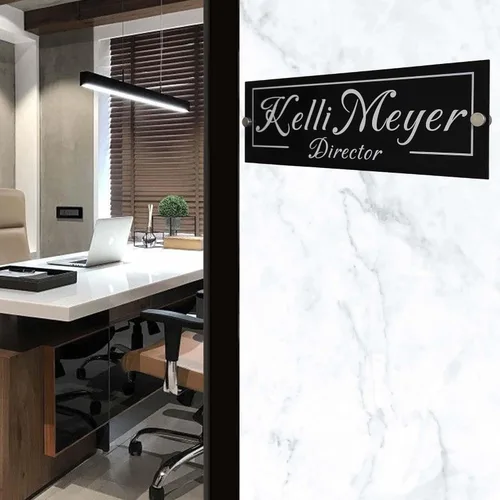 Miniatura 3 de Placa de identificación personalizada para puerta con logotipo de negocios, placa de identificación personalizada para letrero de pared, 2 tamaños