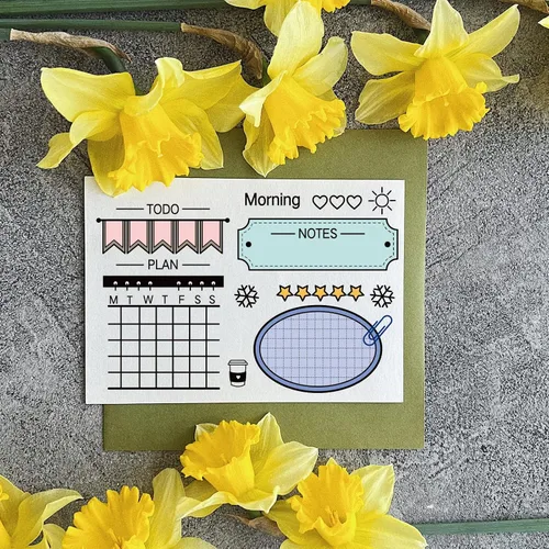 Miniatura 3 de GLOBLELAND Horario y notas Sellos transparentes para decoración de álbumes de recortes, notas de trabajo para estudiantes, sellos de silicona