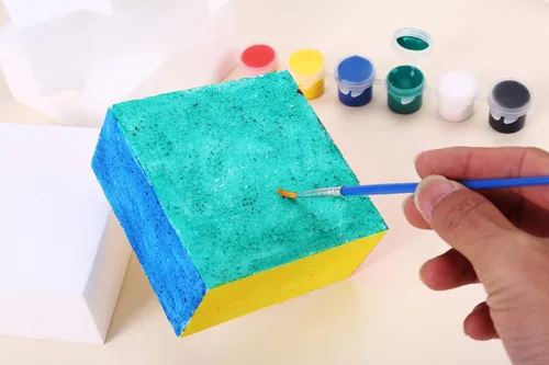 Miniatura 4 de AMZQNART 8 paquetes de bloques de espuma para manualidades, bloques cuadrados de espuma de poliestireno de 4x4x2 para escultura artística, arreglos