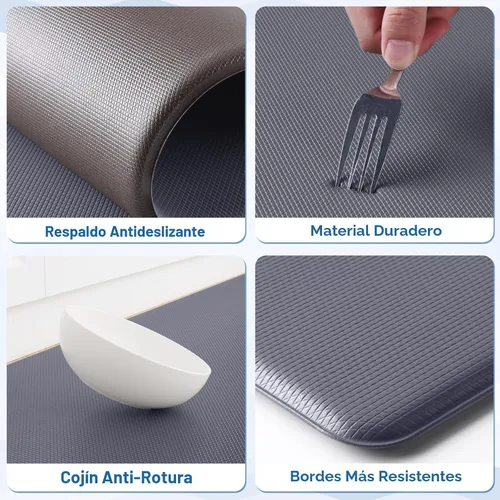 Miniatura 3 de StepRite Tapetes de cocina, 2 tapetes acolchados, antifatiga, para piso, de escritorio, antideslizante, impermeables, oficina, alfombras de 17.3 x