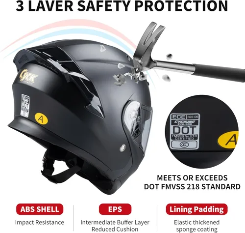 Miniatura 7 de Casco integral para hombres y mujeres adultos con protector solar ahumado Blanco