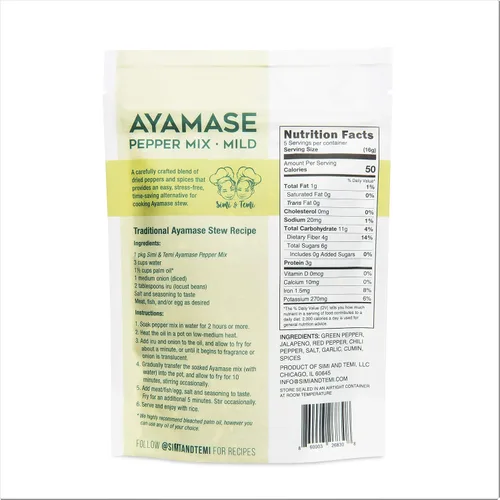 Miniatura 2 de Simi & Temi Mezcla de pimienta Ayamase Estofado nigeriano Sin conservantes Pimientos secos 2.75 oz Suave