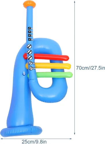 Miniatura 2 de TOYANDONA Instrumento musical inflable, 6 piezas, instrumento inflable para banjo, trompeta, cuerno, premios de carnaval, decoraciones de fiesta
