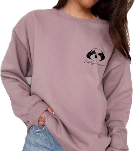 Miniatura 9 de Shih Tzu Dog Breed Mama Women's Long Sleeve Crewneck Shih Tzu Dog mom Sweatshirt Shih Tzu Puppy Print Graphic Shirts Pullover Tops Sand