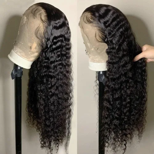 Miniatura 7 de Juvid Peluca de Encaje Frontal HD 13x6 Peluca de Cabello Humano Rizado Densidad 200% Encaje Frontal Transparente Peluca sin Pegamento Pre-Desplumada