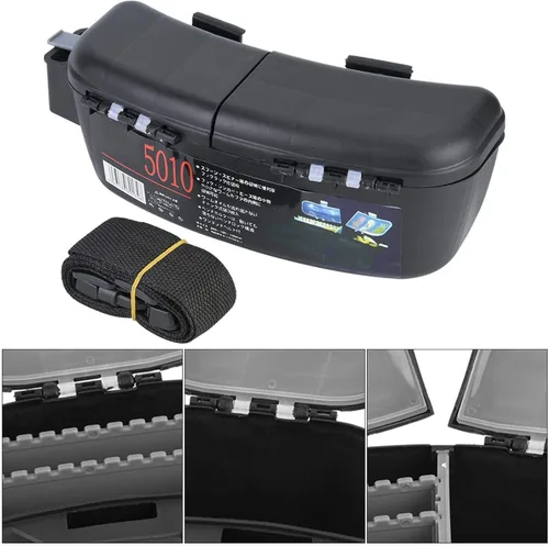 Miniatura 5 de Bolsa de cintura de pesca, caja organizadora de aparejos de pesca multifuncional portátil, bolsa de cintura, para señuelos cebos gancho, cintura