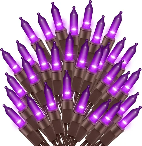 Miniatura 17 de Ultra-brillantes luces de Navidad rosa mini de 100L 19.6 pies, cadena de luces incandescentes UL listadas, se conectan de extremo a extremo, juego