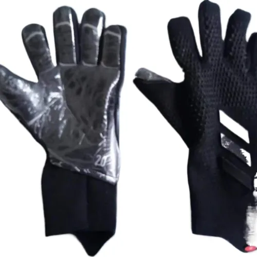Miniatura 6 de Guantes de portero de fútbol, guantes de entrenamiento de portero, agarre fuerte, antideslizantes y transpirables para adultos y niños negro rojo