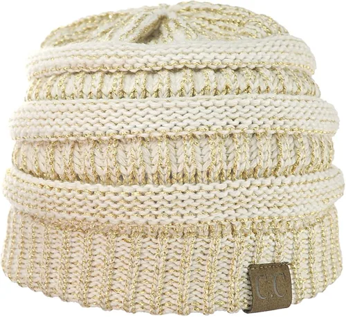 Miniatura 4 de C.C - Gorro de punto trenzado, elástico, moderno, grueso, suave y abrigado