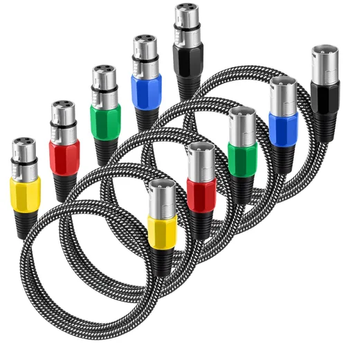 Miniatura 16 de Cable XLR KINXIYU 3 pies, cable de micrófono 3 Pin Nylong trenzado balanceado XLR macho a hembra, cables de parche de micrófono de servicio pesado