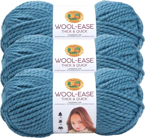Miniatura 141 de Lion Brand Yarn - Ovillo de lana Wool-Ease Thick & Quick color fuerza aérea
