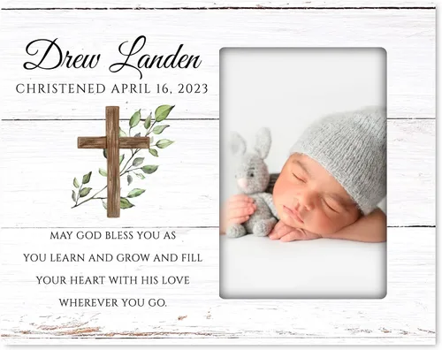 Miniatura 17 de Lifesong Milestones Marco de fotos personalizado para bautizo, regalos de bautismo para niñas, niños, padrinos, regalos de baby shower, baby shower