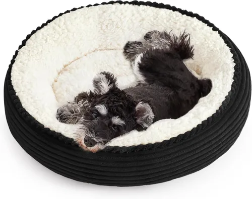 Miniatura 15 de Love's cabin Cama redonda acolchada para gatos y perros, cama para mascotas de 20 pulgadas para gatos o perros pequeños, parte inferior Violeta