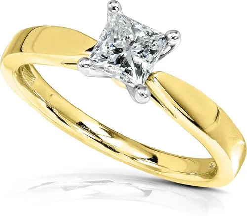 Miniatura 2 de Kobelli Anillo solitario de compromiso de diamante de 12 quilates (quilates) en oro de 14 quilates