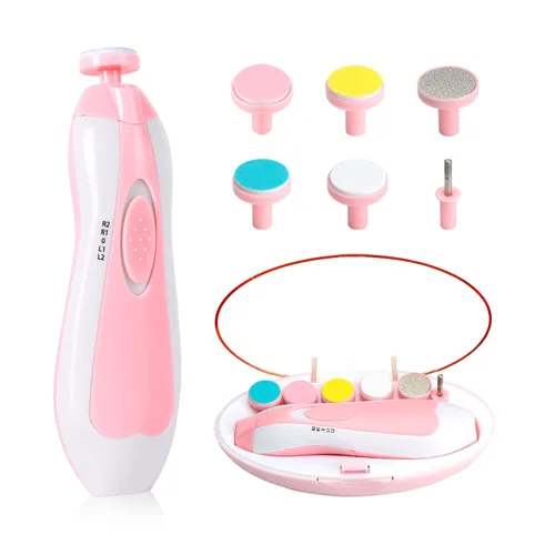 Qunlions life Lima de uñas para bebé con luz, kit de cortaúñas eléctrico seguro para bebés recién nacidos y niños pequeños dedos de los pies y uñas