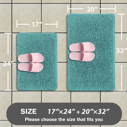 Miniatura 101 de Alfombra de baño pequeña de 12 x 18 pulgadas, lavable y absorbente, antideslizante, alfombra de baño de felpilla gruesa y suave para baño, ducha