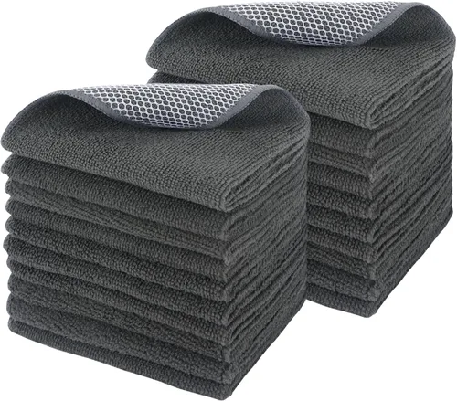 Miniatura 35 de SINLAND Paño de microfibra para lavar platos, trapos de platos, el mejor paño de cocina para lavar, paños de limpieza con lado abrasivo de polímero