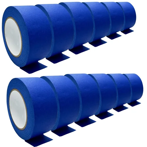 Miniatura 10 de Cintas de Pintores Profesionales de 2 Pulgadas de Ancho (1.88 pulg x 60.1 Yardas x 6 Rollos = 360.6 Yardas), Cinta de Enmascarar Azul, Cinta
